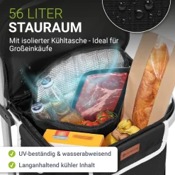 Einkaufstrolley Treppensteiger Einkaufstrolley klappbar 56 l mit abnehmbarer Tasche