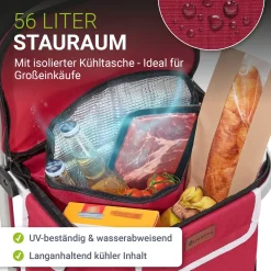 Einkaufstrolley Treppensteiger Einkaufstrolley klappbar 56 l mit abnehmbarer Tasche