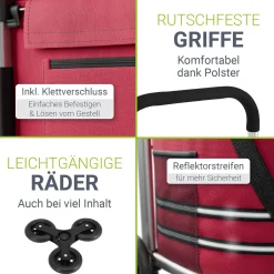 Einkaufstrolley Treppensteiger Einkaufstrolley klappbar 56 l mit abnehmbarer Tasche