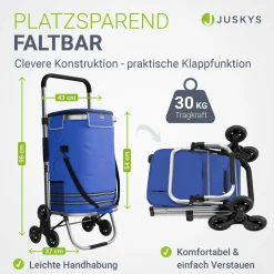 Einkaufstrolley Treppensteiger Einkaufstrolley klappbar 56 l mit abnehmbarer Tasche