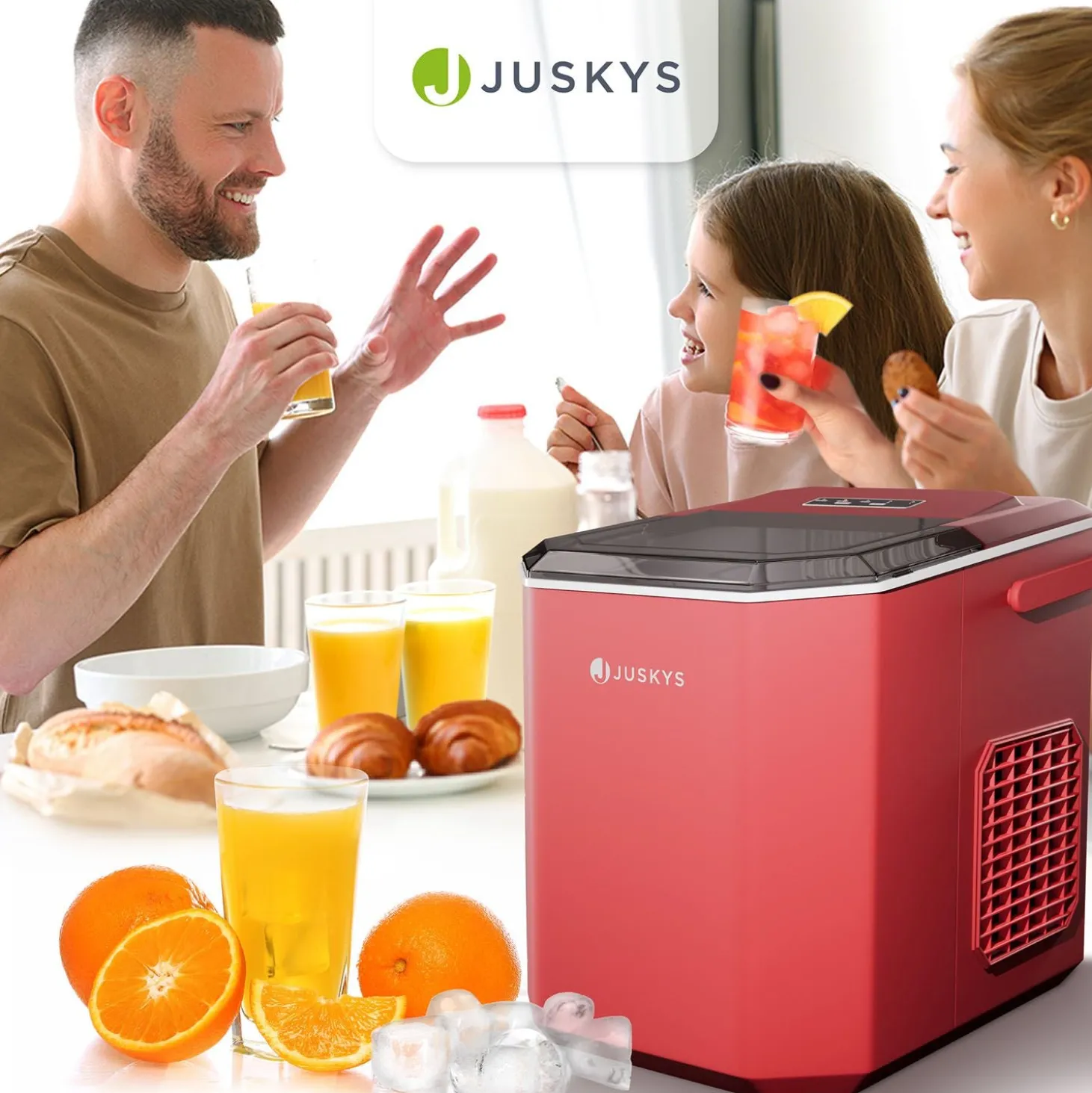 Eiswürfelmaschine mit Selbstreinigung IceOracle Erfrischende Eiswürfel in 2 Größen blitzschnell zubereitet