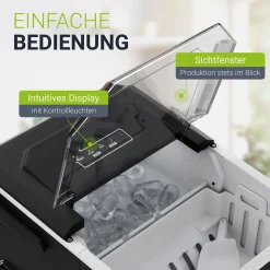 Eiswürfelmaschine mit Selbstreinigung IceOracle Erfrischende Eiswürfel in 2 Größen blitzschnell zubereitet
