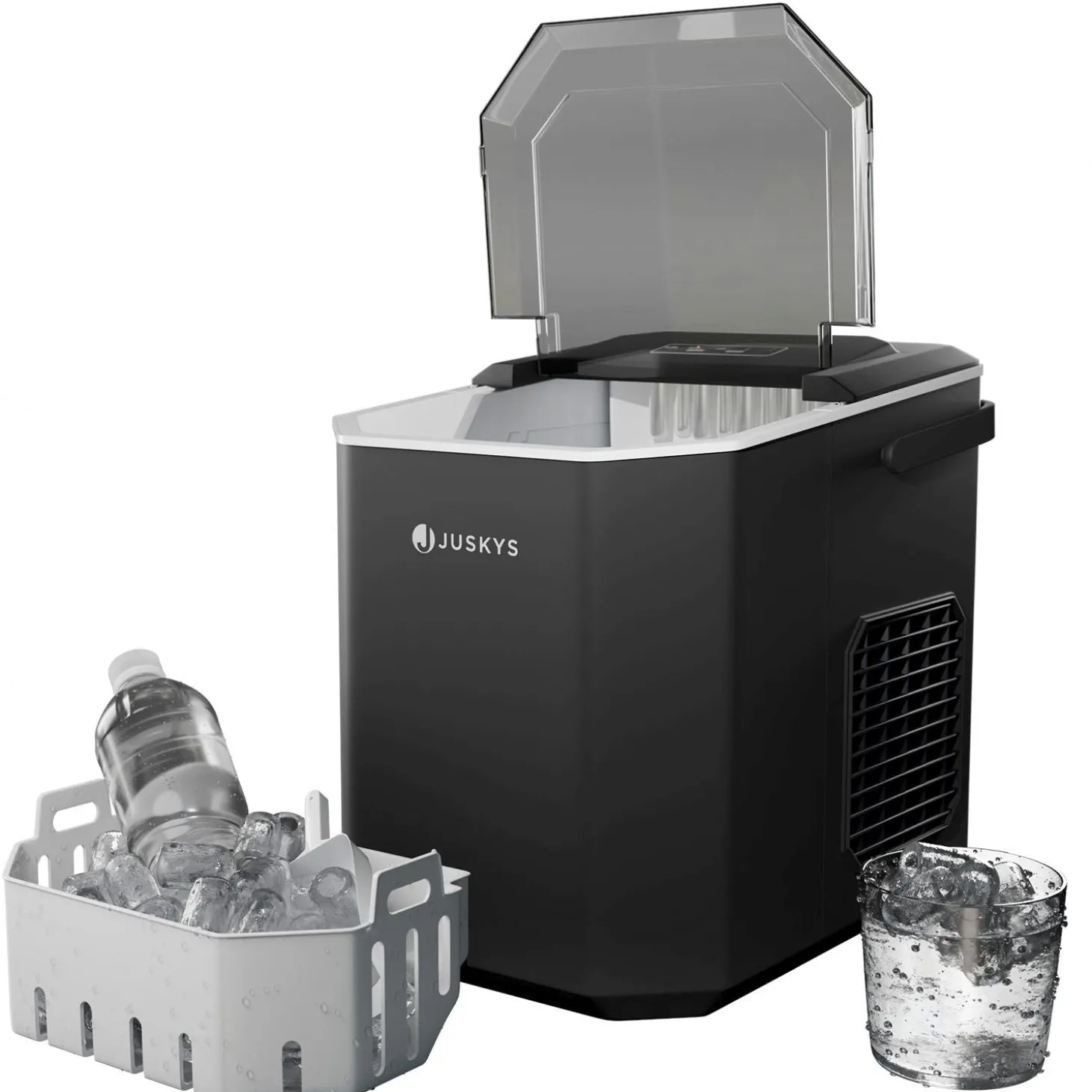 Eiswürfelmaschine mit Selbstreinigung IceOracle Erfrischende Eiswürfel in 2 Größen blitzschnell zubereitet