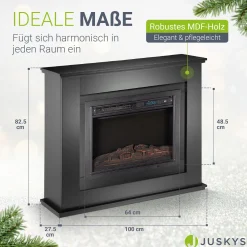 Elektrischer Kamin Elektrokamin mit Heizlüfter und Flammeneffekt - 1000/2000 W