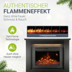 Elektrischer Kamin Elektrokamin mit Heizlüfter und Flammeneffekt - 1000/2000 W