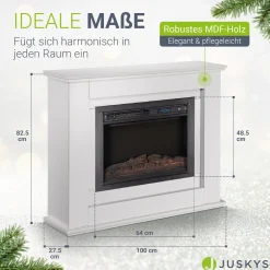 Elektrischer Kamin Elektrokamin mit Heizlüfter und Flammeneffekt - 1000/2000 W