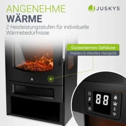 Elektrokaminofen 1800W mit Flammeneffekt Elektrokamin mit Wärmefunktion und App-Steuerung