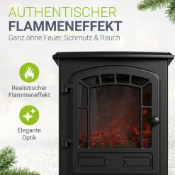 Elektrokamin 2000W mit Flammeneffekt Elektrischer Kaminofen für ein beheiztes Wohnzimmer
