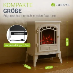 Elektrokamin 2000W mit Flammeneffekt Elektrischer Kaminofen für ein beheiztes Wohnzimmer