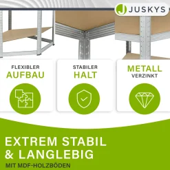 3er Regalsystem 1 Corner & 2 Basic Regalsystem mit insgesamt 15 Böden mit 2625 kg Tragkraft