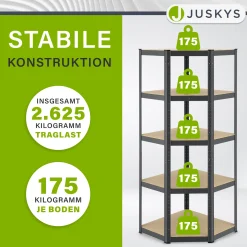 3er Regalsystem 1 Corner & 2 Basic Regalsystem mit insgesamt 15 Böden mit 2625 kg Tragkraft