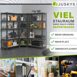 3er Regalsystem 1 Corner & 2 Basic Regalsystem mit insgesamt 15 Böden mit 2625 kg Tragkraft