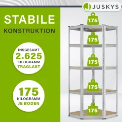 3er Regalsystem 1 Corner & 2 Basic Regalsystem mit insgesamt 15 Böden mit 2625 kg Tragkraft