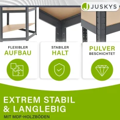 3er Regalsystem 1 Corner & 2 Easy mit 1 Eckregal, 2 Lagerregalen und 12 Einlegeböden