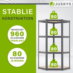 3er Regalsystem 1 Corner & 2 Easy mit 1 Eckregal, 2 Lagerregalen und 12 Einlegeböden