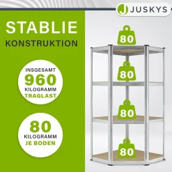 3er Regalsystem 1 Corner & 2 Easy mit 1 Eckregal, 2 Lagerregalen und 12 Einlegeböden