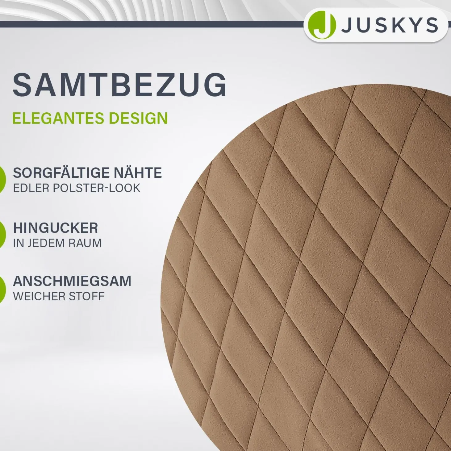 Esszimmerstuhl drehbar mit Samt Clyde Esszimmerstuhl mit Armlehne als 1er, 2er, 4er oder 6er Set
