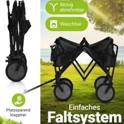 Faltbarer Bollerwagen Transportwagen für Freizeitaktivitäten