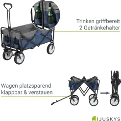 Faltbarer Bollerwagen Transportwagen für Freizeitaktivitäten