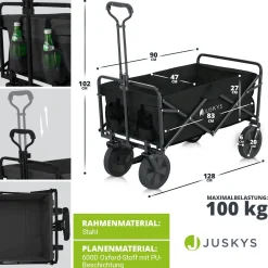 Faltbarer Bollerwagen Transportwagen für Freizeitaktivitäten