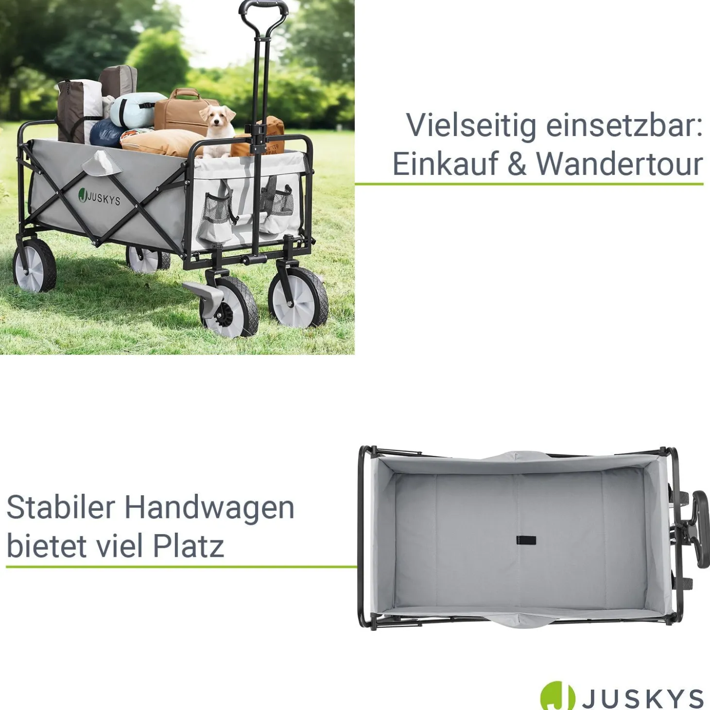Faltbarer Bollerwagen Transportwagen für Freizeitaktivitäten