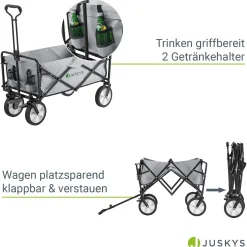 Faltbarer Bollerwagen Transportwagen für Freizeitaktivitäten