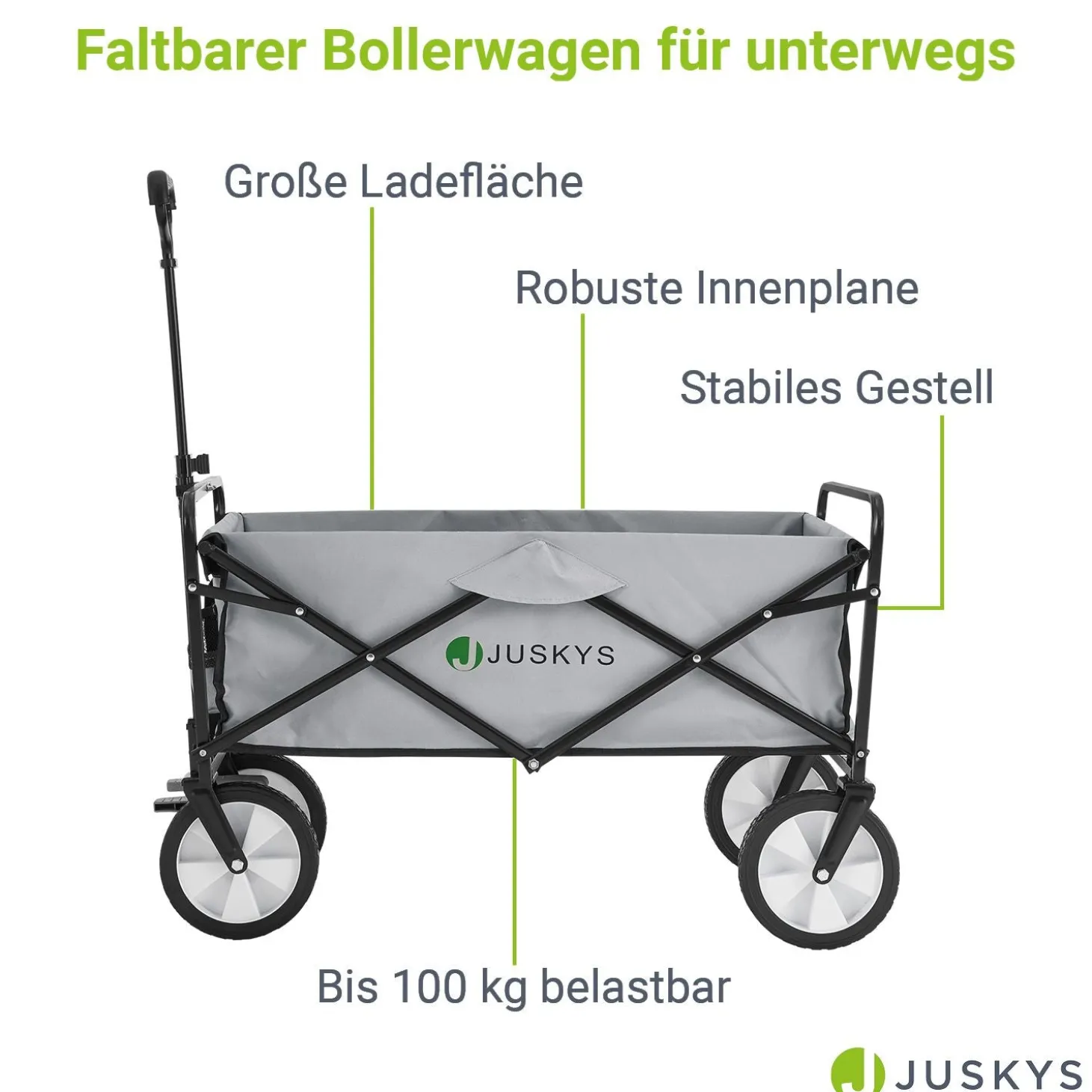 Faltbarer Bollerwagen Transportwagen für Freizeitaktivitäten