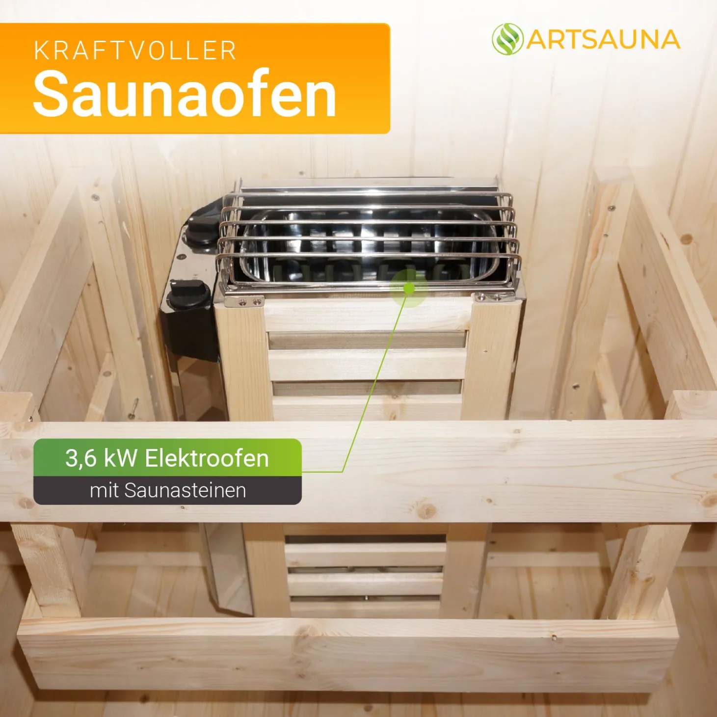 Fasssauna quadratisch Nolvik Saunafass mit Saunaofen und Zubehör-Set für den Garten