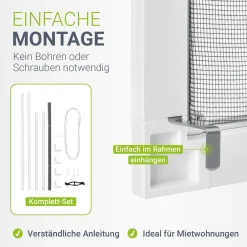 Fliegengitter für Fenster Zuverlässiger Insektenschutz mit Aluminiumrahmen