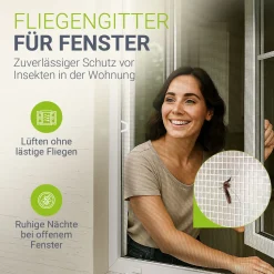 Fliegengitter für Fenster Zuverlässiger Insektenschutz mit Aluminiumrahmen