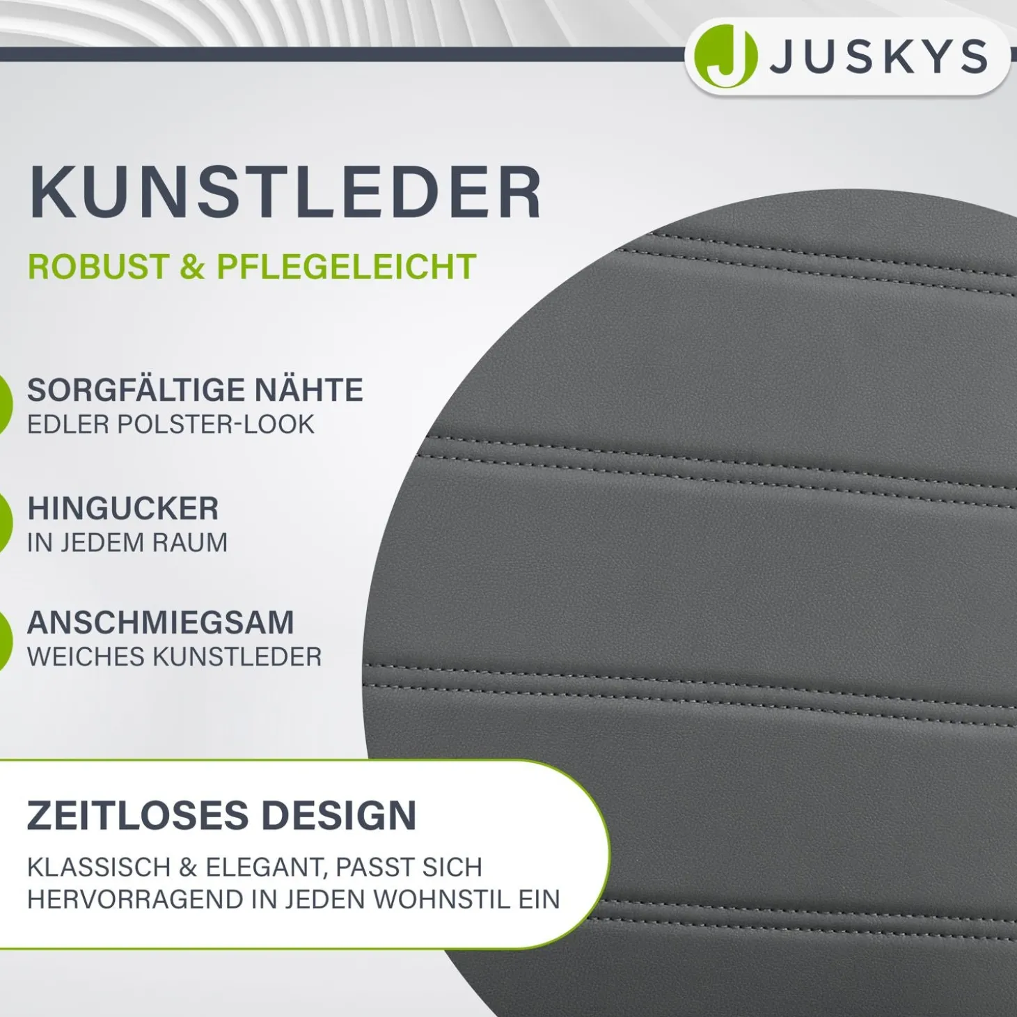 Freischwinger Stuhl Vegas mit Kunstleder Moderner Esszimmerstuhl mit Metall-Gestell & Kunstleder im Set