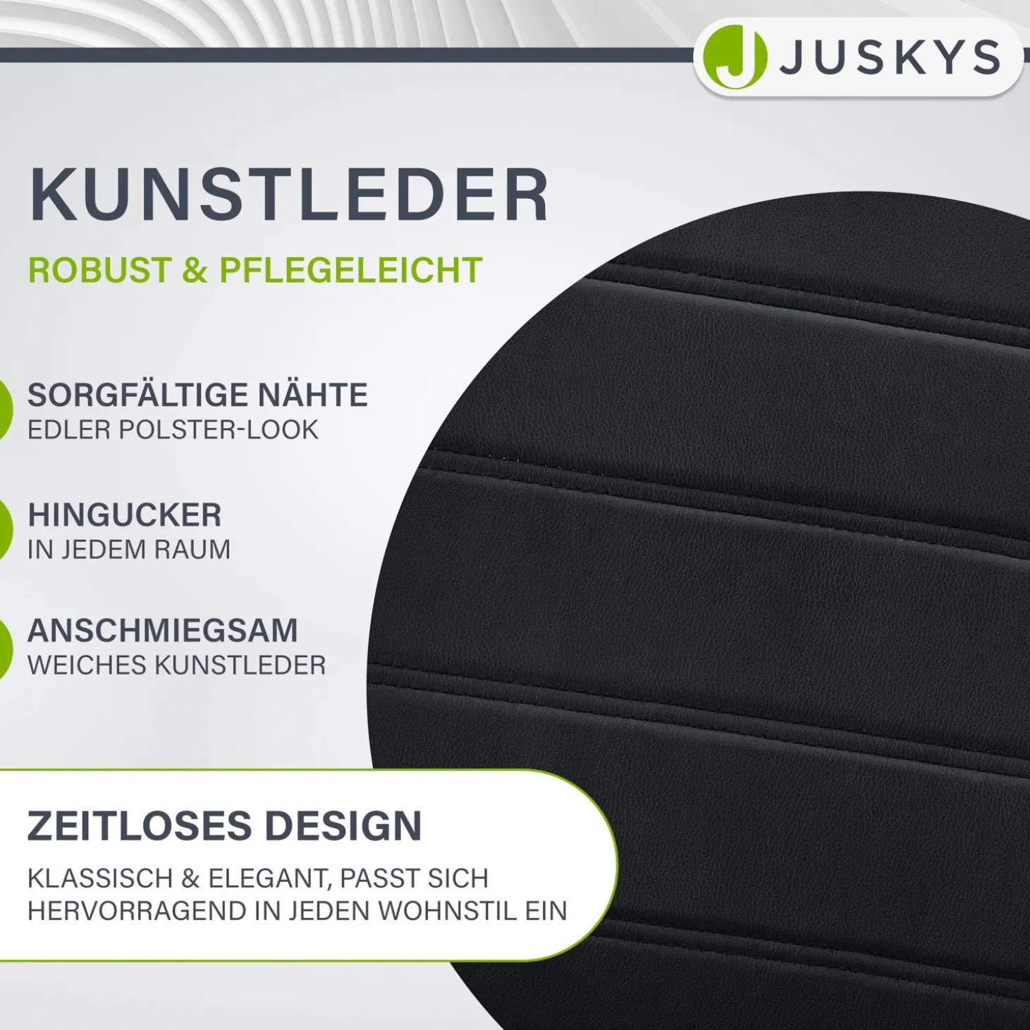 Freischwinger Stuhl Vegas mit Kunstleder Moderner Esszimmerstuhl mit Metall-Gestell & Kunstleder im Set