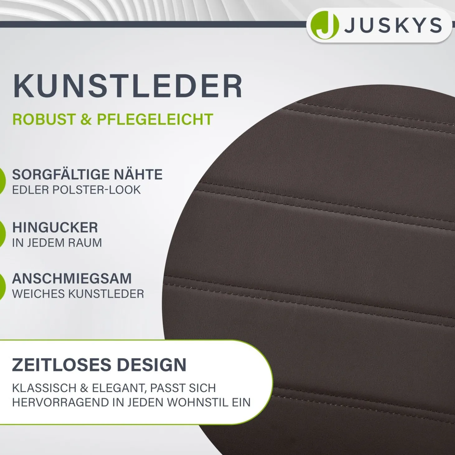 Freischwinger Stuhl Vegas mit Kunstleder Moderner Esszimmerstuhl mit Metall-Gestell & Kunstleder im Set