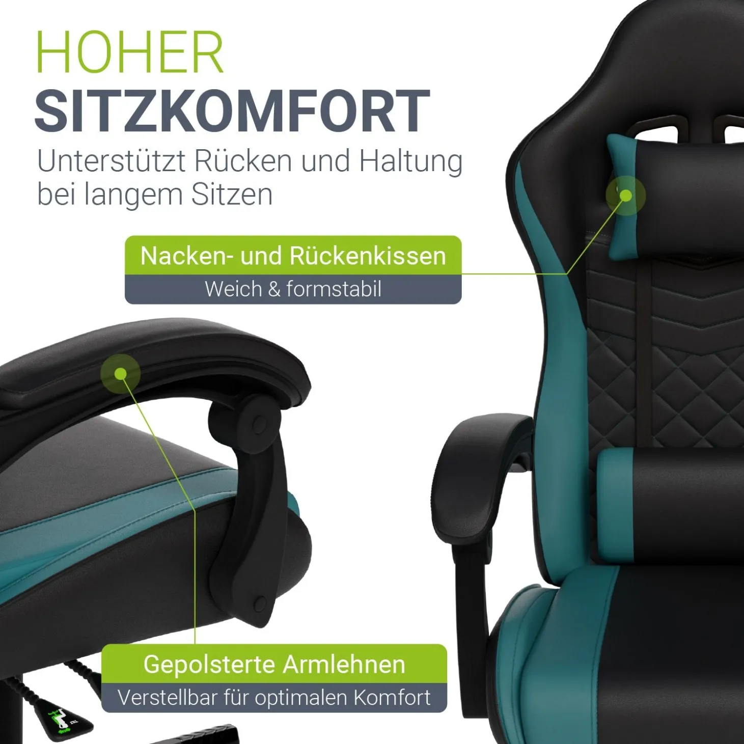 Gamingstuhl HyperSeat Bürostuhl für Home-Office & Gaming