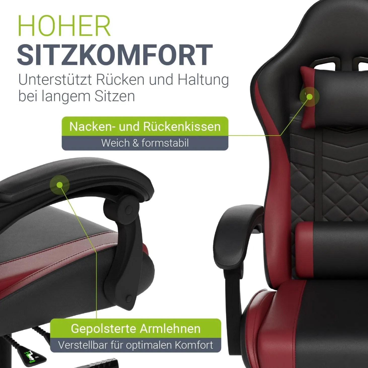 Gamingstuhl HyperSeat Bürostuhl für Home-Office & Gaming