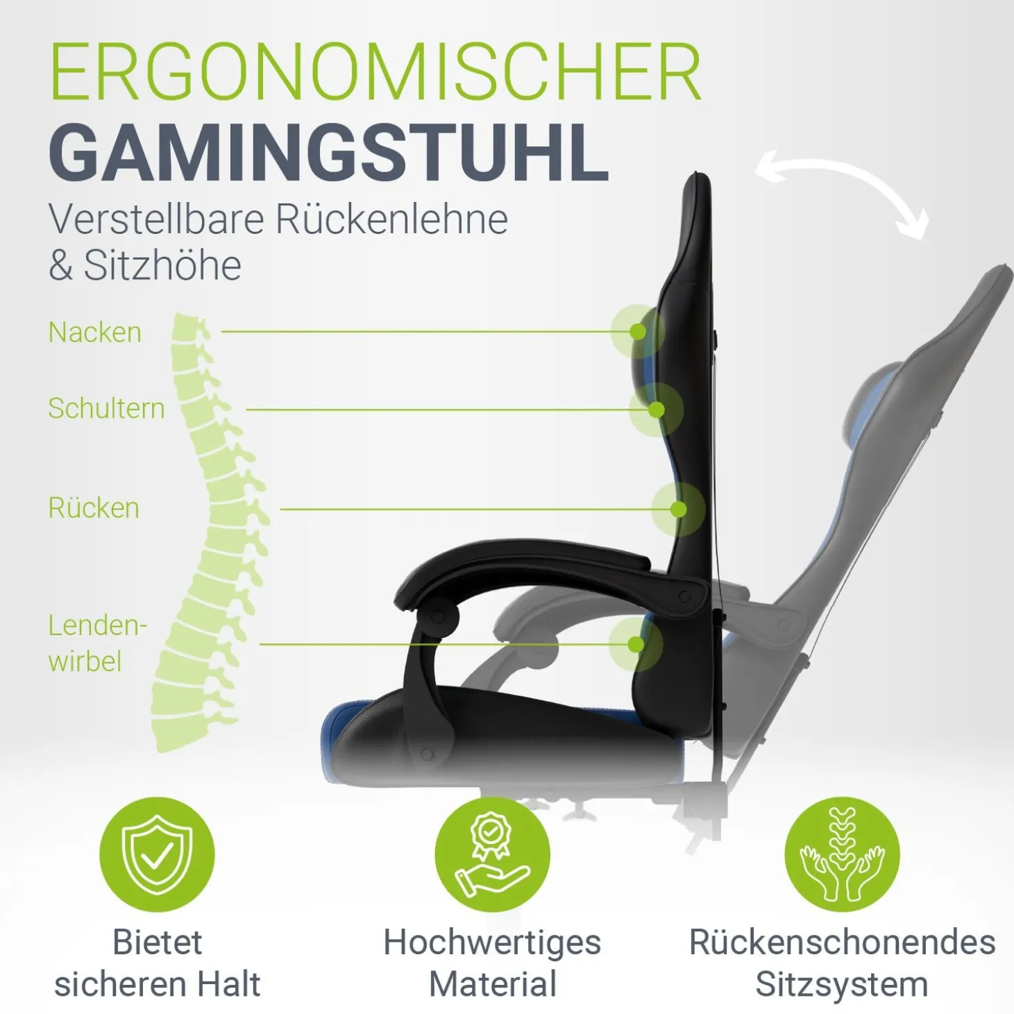 Gamingstuhl HyperSeat Bürostuhl für Home-Office & Gaming