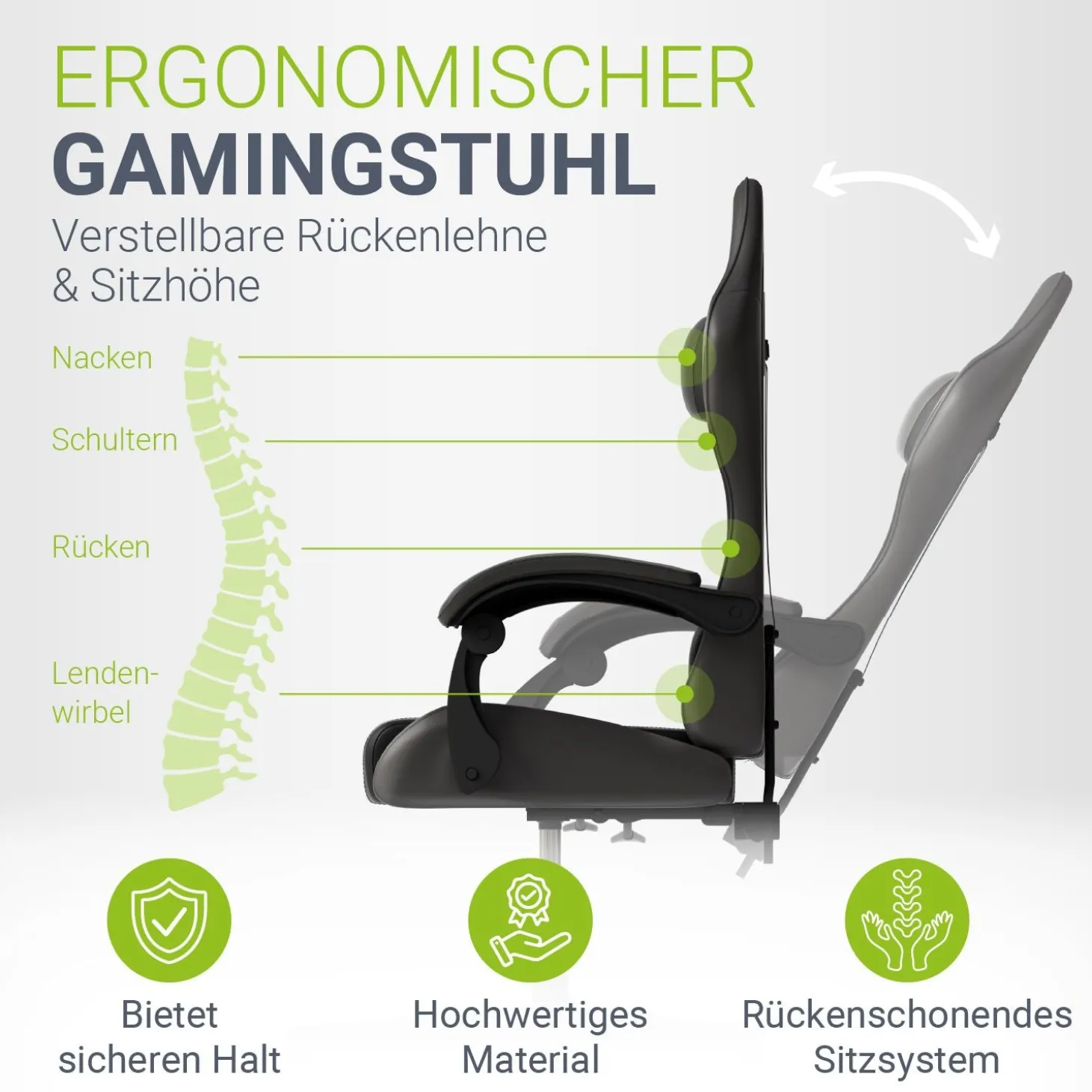 Gamingstuhl HyperSeat Bürostuhl für Home-Office & Gaming