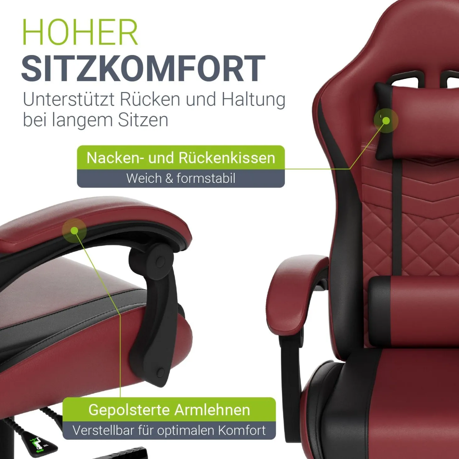 Gamingstuhl HyperSeat Bürostuhl für Home-Office & Gaming