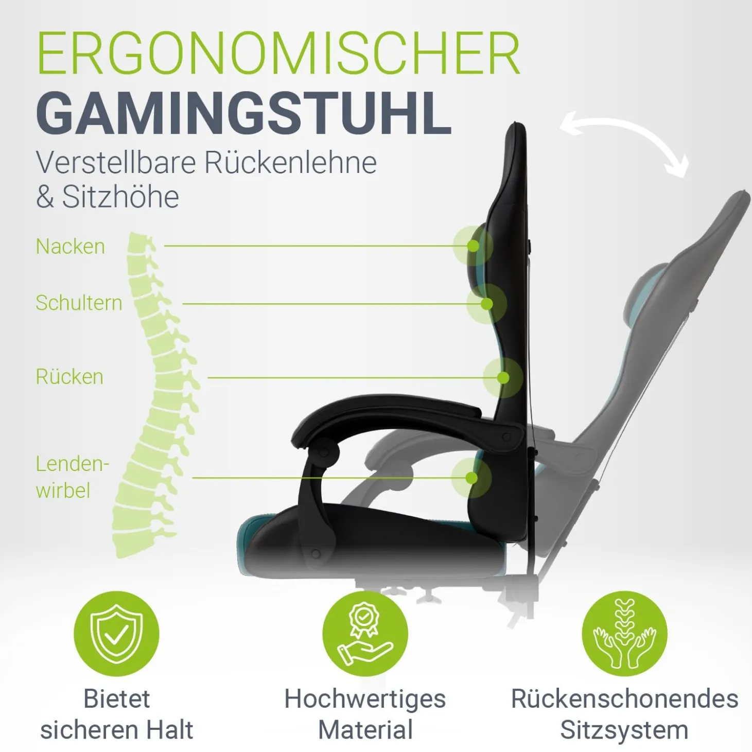 Gamingstuhl HyperSeat Bürostuhl für Home-Office & Gaming