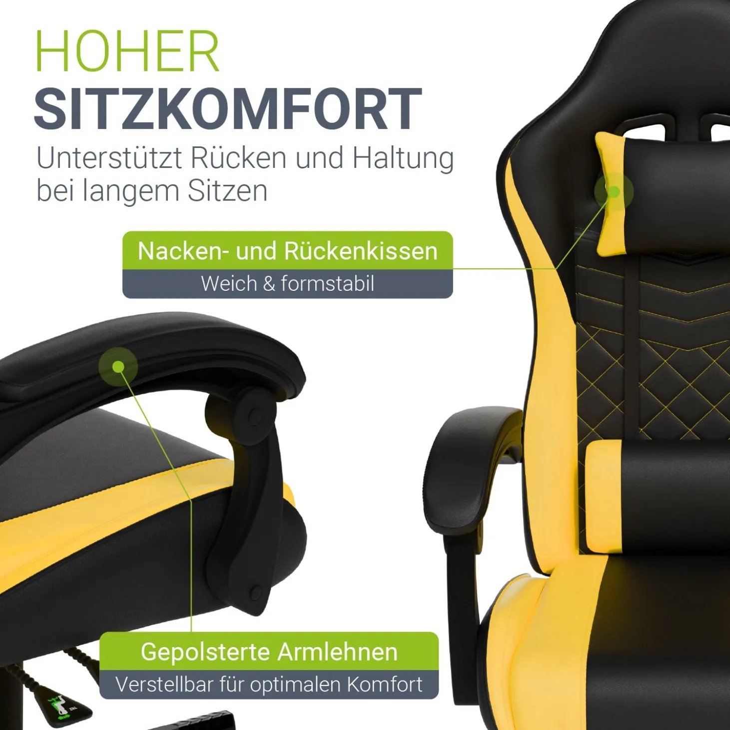 Gamingstuhl HyperSeat Bürostuhl für Home-Office & Gaming
