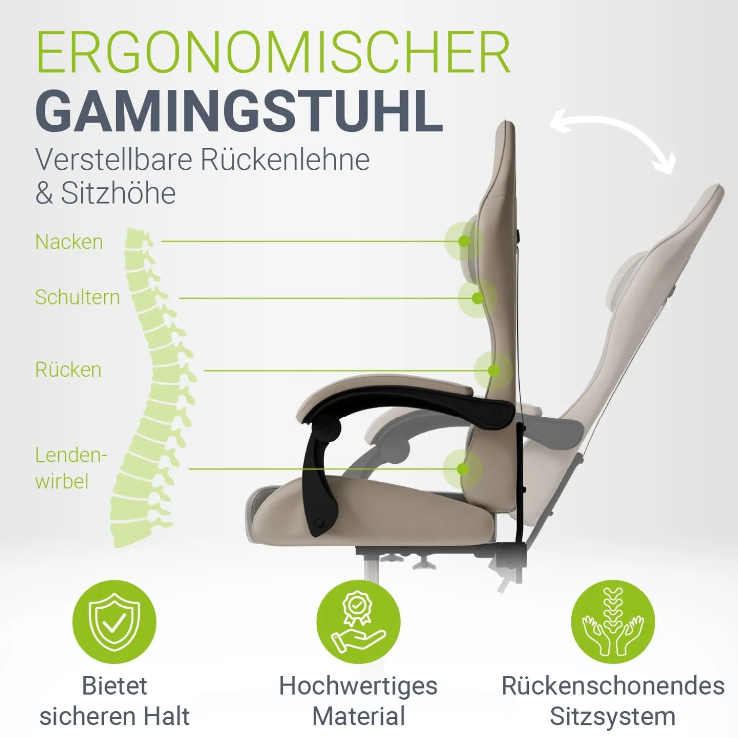 Gamingstuhl HyperSeat Bürostuhl für Home-Office & Gaming