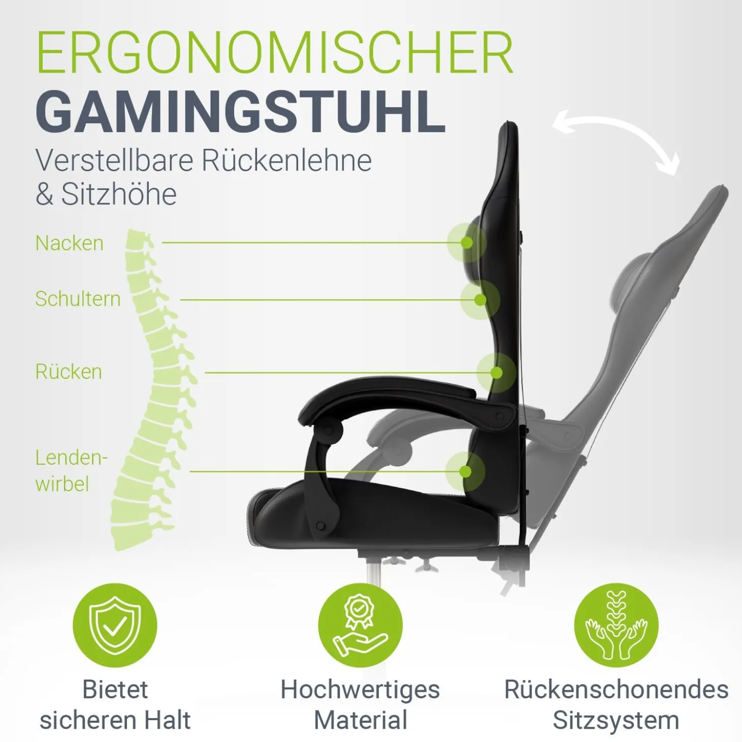 Gamingstuhl HyperSeat Bürostuhl für Home-Office & Gaming