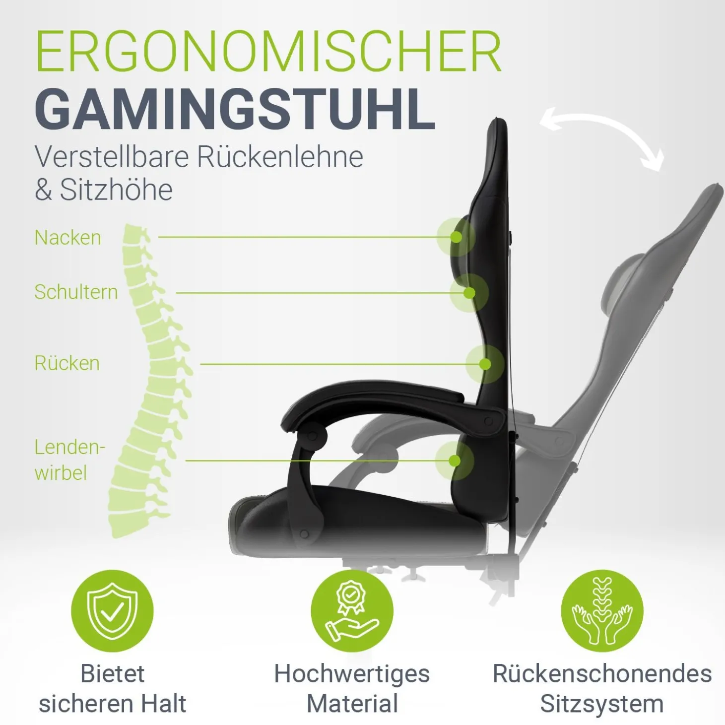 Gamingstuhl HyperSeat Bürostuhl für Home-Office & Gaming