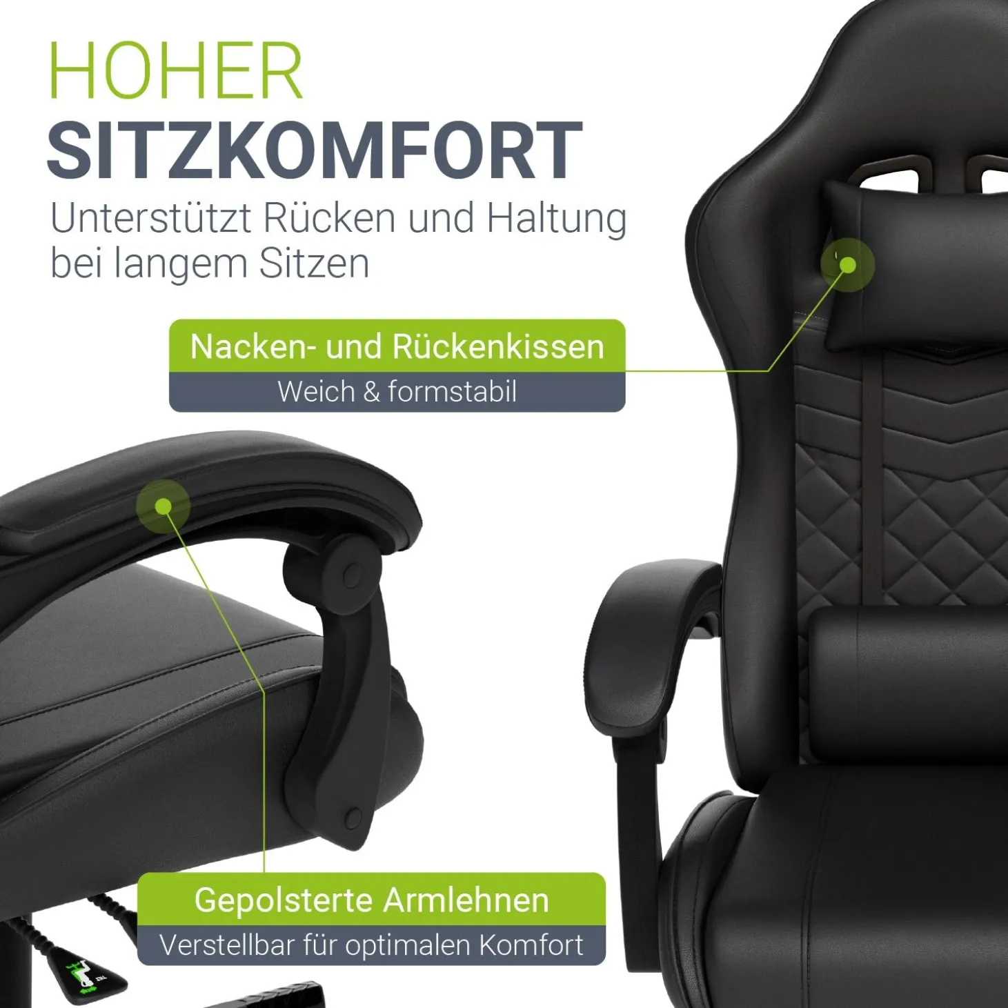 Gamingstuhl HyperSeat Bürostuhl für Home-Office & Gaming