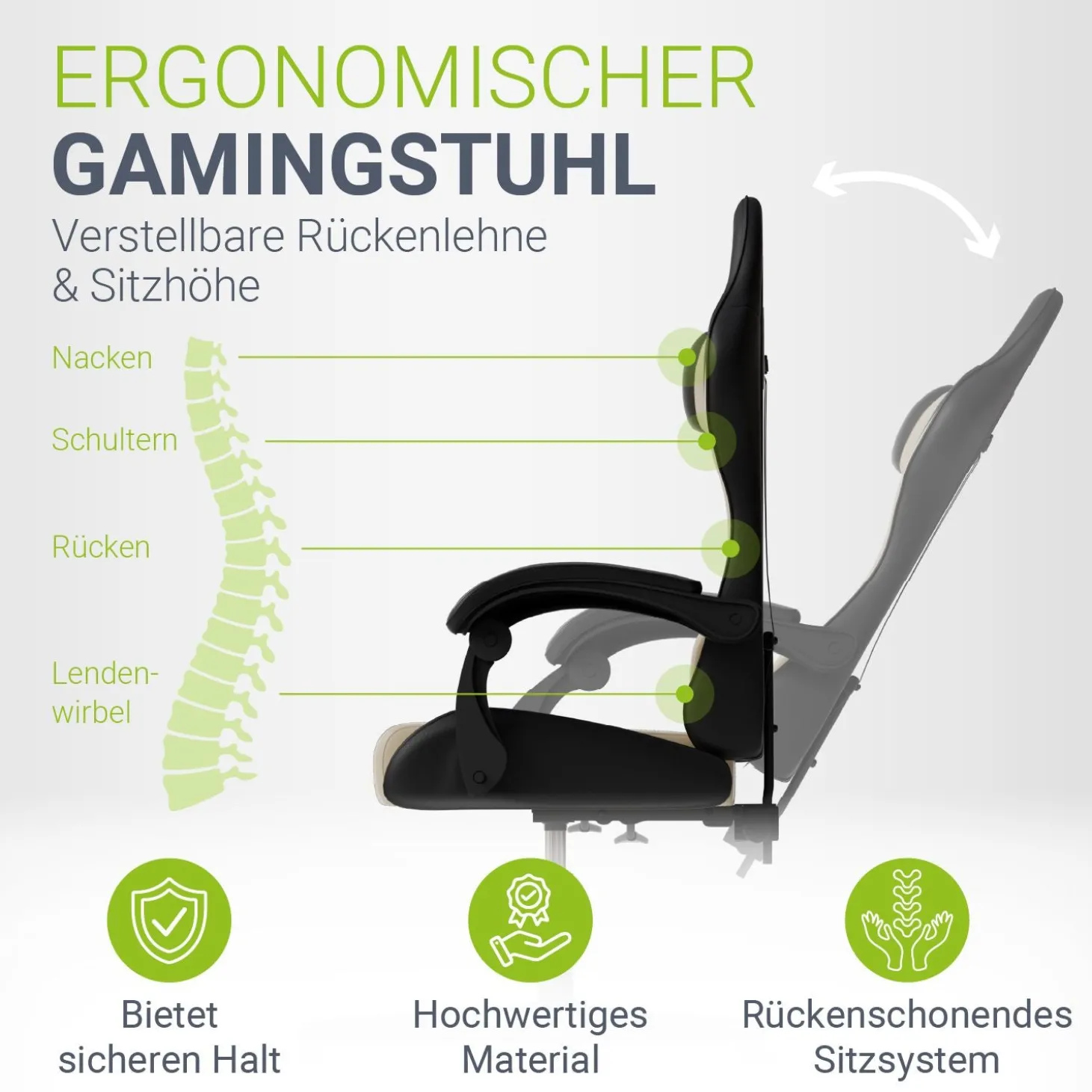 Gamingstuhl HyperSeat Bürostuhl für Home-Office & Gaming
