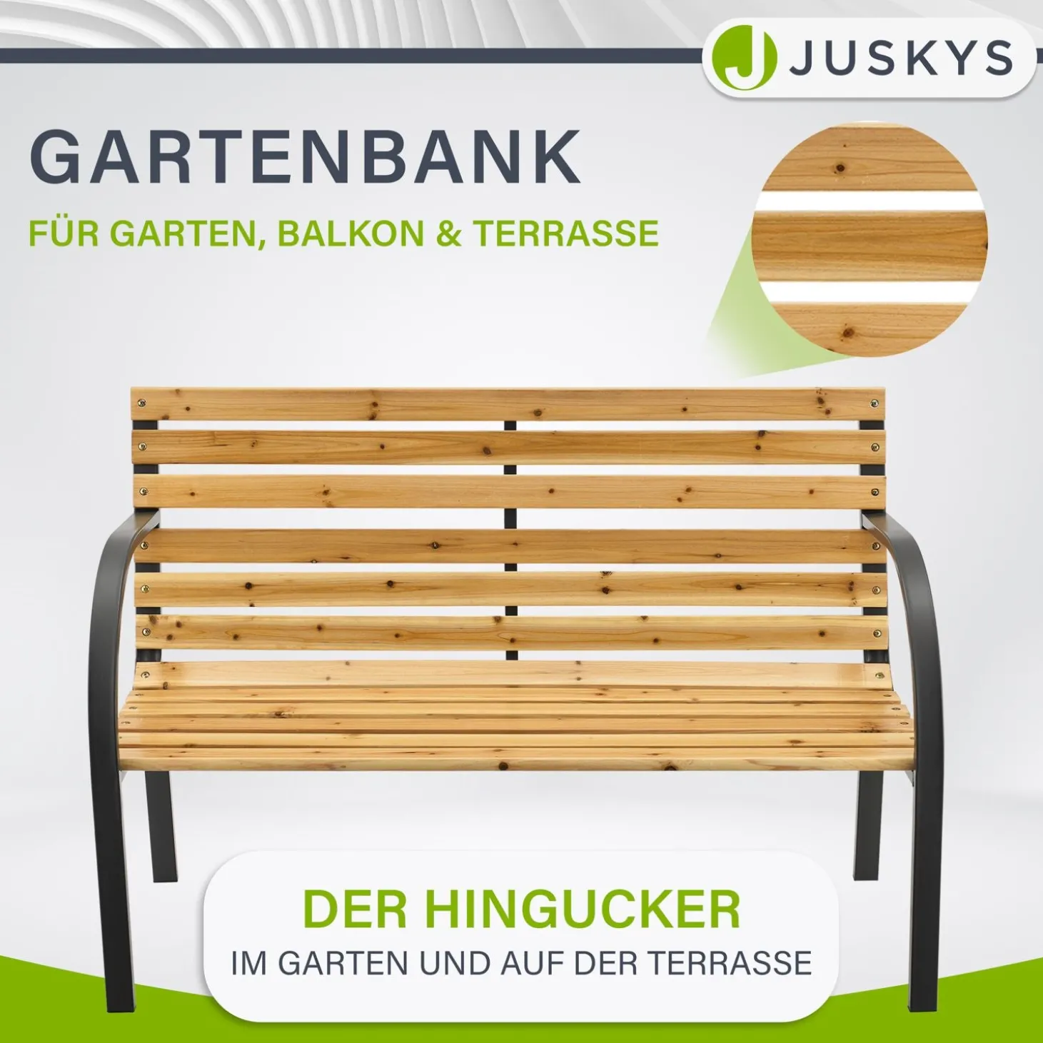 Gartenbank Modena 2 Sitzer Bank aus lackiertem Holz und Stahl