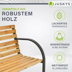 Gartenbank Modena 2 Sitzer Bank aus lackiertem Holz und Stahl