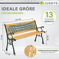 Gartenbank Pisa 2 Sitzer Bank aus lackiertem Holz und Gusseisen