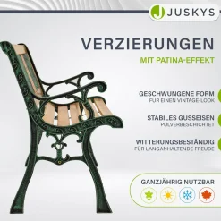 Gartenbank Sanremo 2 Sitzer Bank aus lackiertem Holz aus Gusseisen