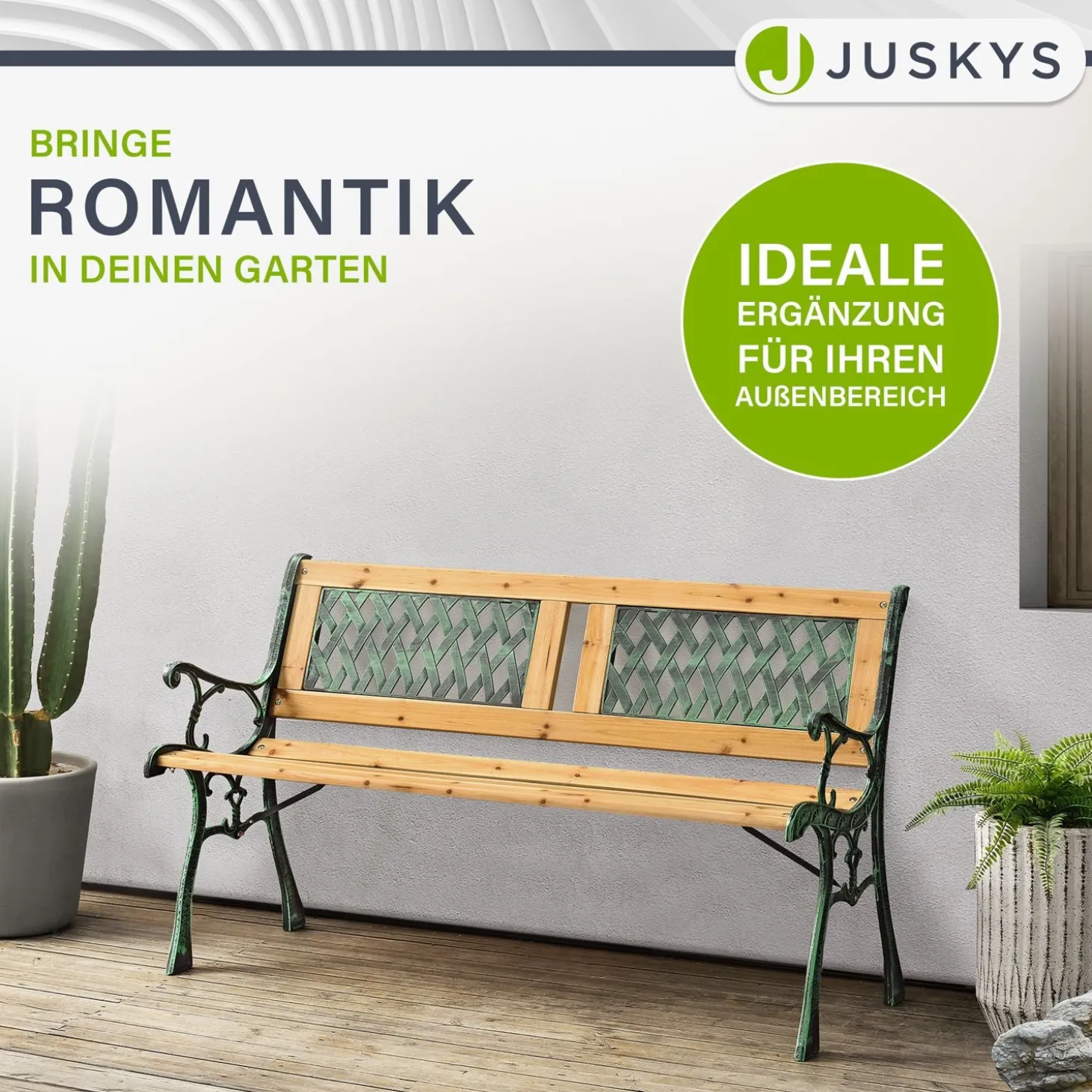Gartenbank Sanremo 2 Sitzer Bank aus lackiertem Holz aus Gusseisen